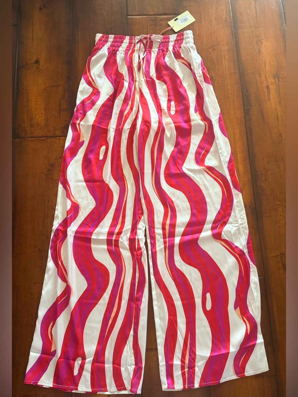 NWT entro Pink and White Swirl Wide-Leg Kids Pants